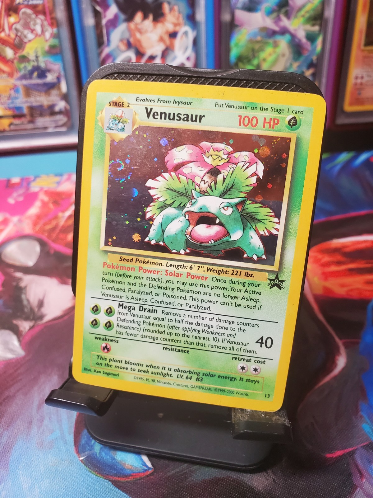 Pokemon Venusaur Black Star Promo 13 Holo WOTC Vintage LP SWIRL