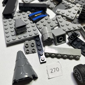 Lego 200 Black Gray Plates Bricks Wheels Tires Slopes 35563 6192 City 270