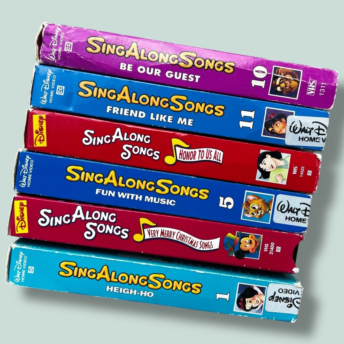 Disney Sing Along Songs VHS Tape Lot Aladdin Mulan Beauty and the