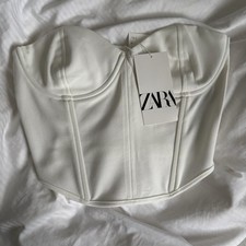 Zara Bustier Corset Top White Size S Women’s New With Tags