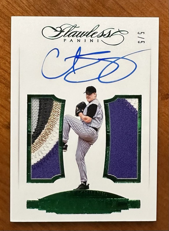 2017 Flawless Greats On-Card Auto Dual 5-Color Patch /5 CURT SCHILLING DBacks