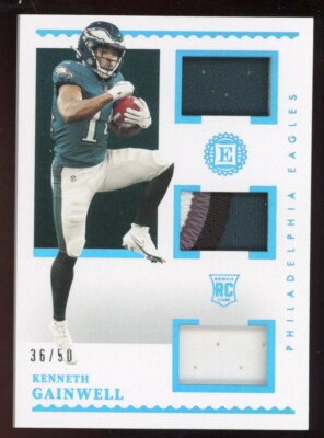 Kenneth Gainwell 2021 Encased Rookie Patch Relic #RTM-KG Serial #d 36/50 Eagles