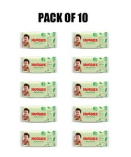 10 Pack of Huggies Baby Wet Wipes Natural Care With Aloe Vera, 56 Wipes Per Pack