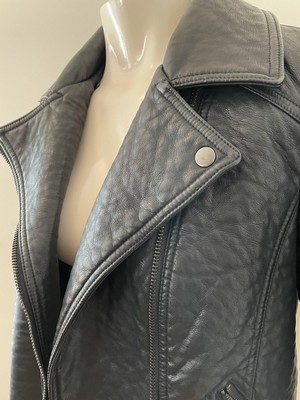 pebbled faux leather jacket