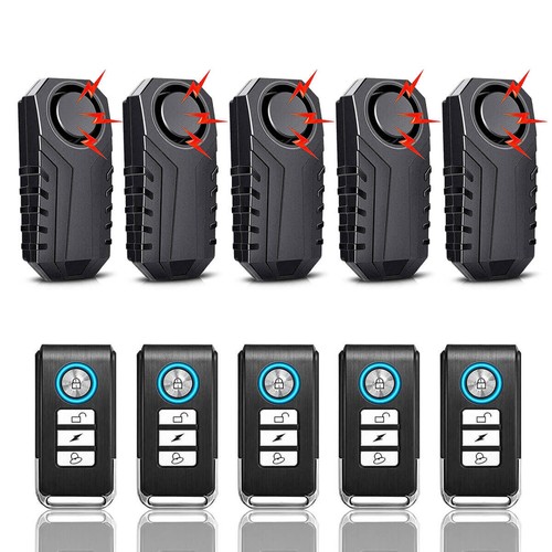 Bike Wireless Alarm Lock Bicycle Security System Anti-Theft Remote Control 5Pack