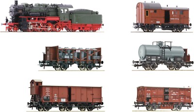 ROCO 61481 プロイセン国鉄 G8 K.P.E.V（HO）DCCサウンド Roco 61481 Set Kpev G8.2 Green/Black/Red DCC Sound 5 Tanks Goods A