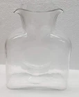 Blenko Glass Double Spout Water Bottle Pitcher Clear 8" MCM