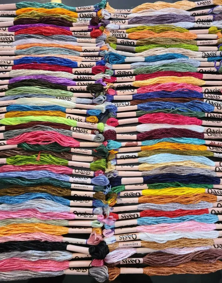 100 Shiny Silk Rayon Cross Stitch Embroidery Threads Lot Embroidery Thread Floss - Image 4 of 4