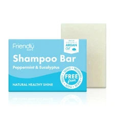 Friendly Soap: Shampoo Bar Peppermint & Eucalyptus Natural (3.35 oz) Made in UK