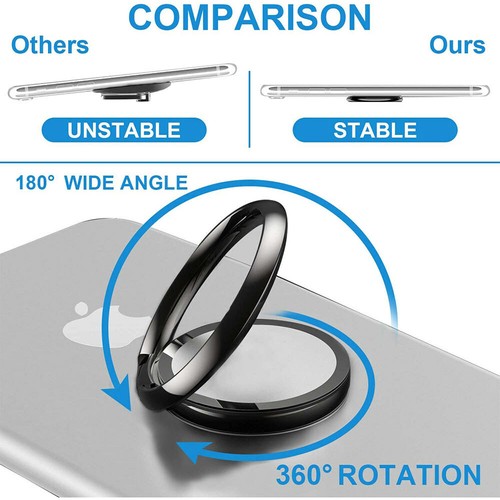 Finger Ring Holder Stand Grip 360° Rotating For Cell Phone Car Magnetic Mount US - Picture 5 of 10