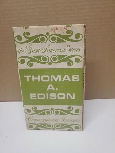 Thomas Edison Commemorative Decanter Bottle Carnival Glass w/box. - Picture 3 of 8