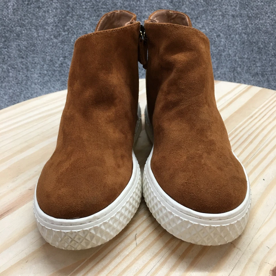 Aerosoles Boots Womens 8 M Zirah Side Zip Hidden Wedge Bootie Brown Fabric Suede - Image 4 of 4