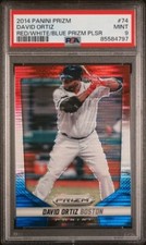 2014 Panini Prizm 74 David Ortiz Red White Blue Pulsar PSA 9 Boston Red Sox MLB