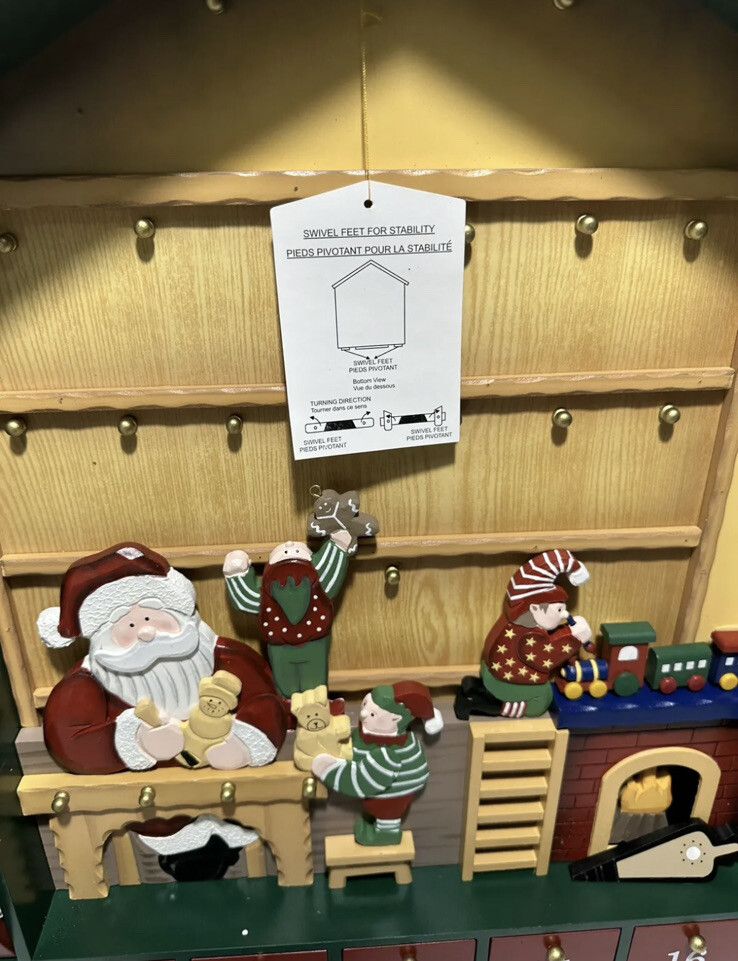 Christmas Advent Calendar Santa's Workshop Wooden Kirkland Christmas Advent Calendar Santa's Workshop Wooden Kirkland