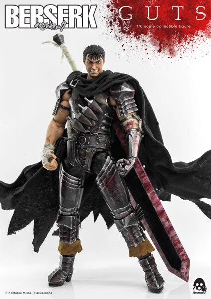 BERSERK figurine 1/6 Guts Black Swordman Threezero PVC 32 cm