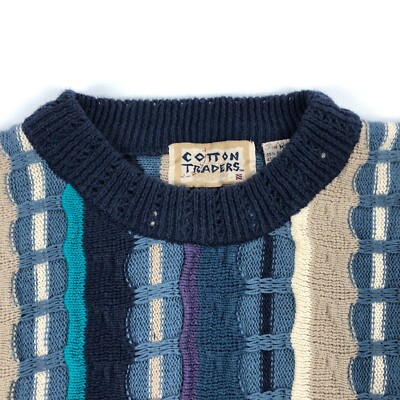 Cotton Traders Sweater Mens Medium Vintage 3D Knit 90s | eBay Cotton Traders Sweater Mens Medium Vintage 3D Knit 90s | eBay