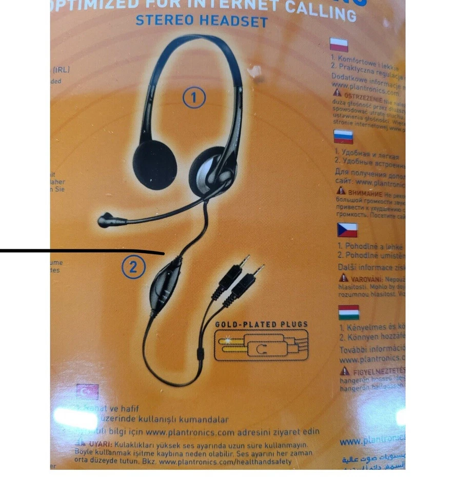 Plantronics Audio 326 Silver/Black Headband Headsets - Image 2 of 3