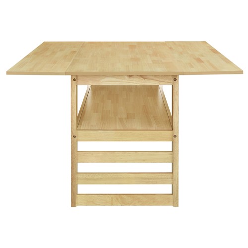 5Pieces 47.2"Extendable Square Dining Table Set Two Drop Leaves 4 Chairs Natural - Picture 12 of 20