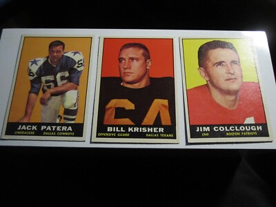 LOT OF 11 1961 NFL TOPPS FOOTBALL CARDS EXCELLENT TO MINT SEE LIST BELOW BBA-44