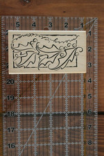 DENAMI DESIGN MERRY CHRISTMAS Holly Leaves Berries Wood Rubber Stamp M