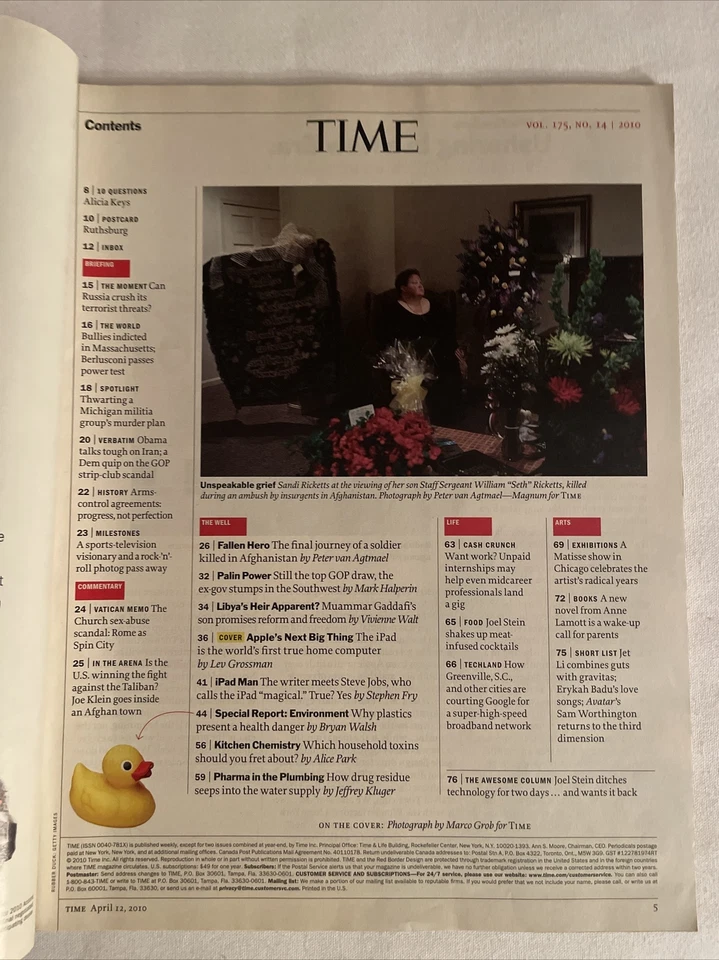 2010 April 12 TIME Magazine, Inside Steve’s Pad (CP250) - Image 2 of 3