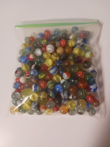 Vintage Marble Lot Used All Different Sizes Colors and Patterns Lot of over 180 - Picture 4 of 6