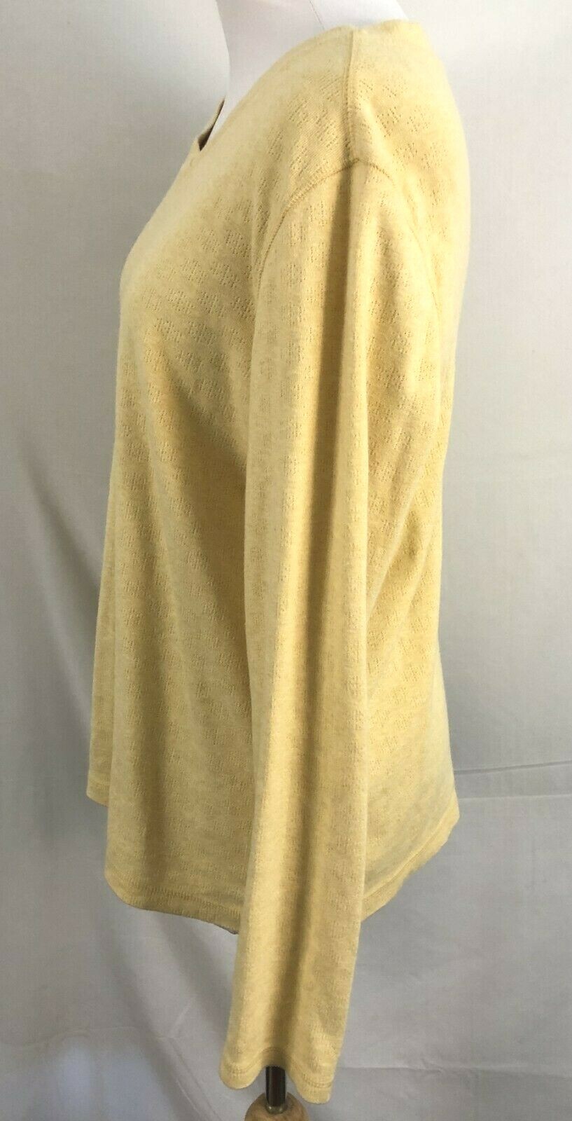 Pendleton Womens Pullover V Neck Top Solid Yellow… - image 3