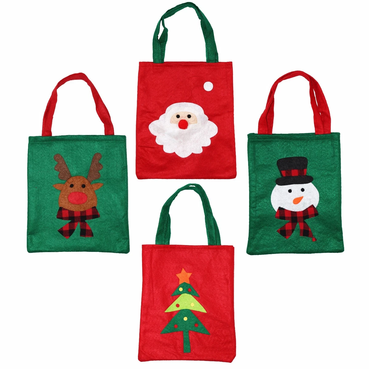 Mixed Christmas Xmas Soft Felt Gift Bags Stocking Santa Rudolf