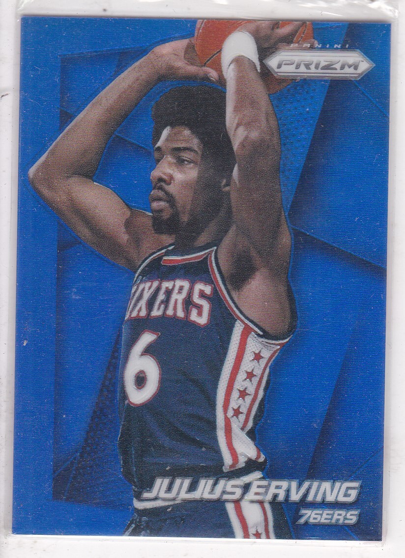 2014-15 Panini Prizm #163 Julius Erving Blue Prizm 61/99 Philadelphia 76ers