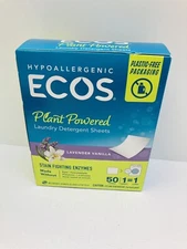 ECOS plant Powered Laundry Detergent Sheets 50Loads Lavender Vanilla