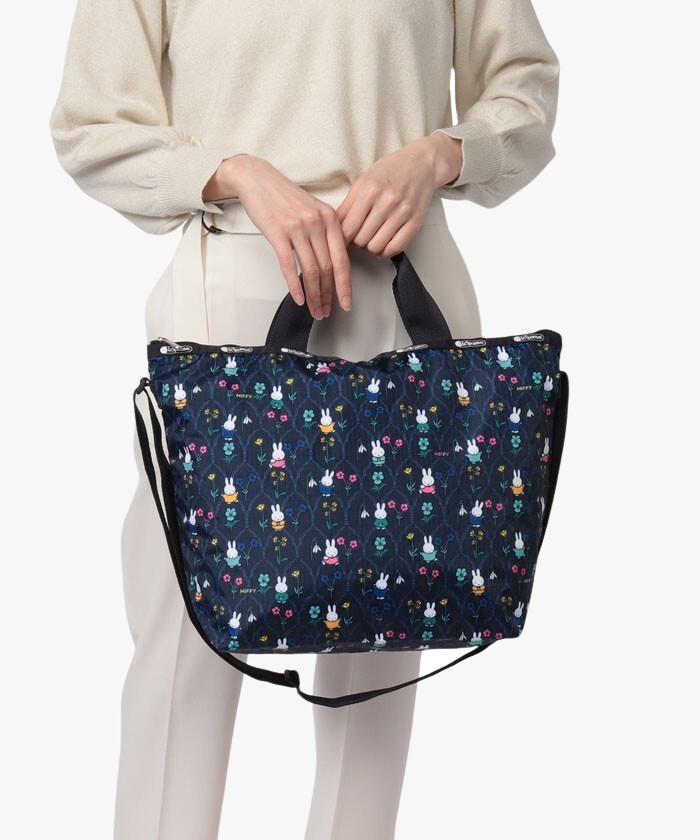 DELUXE EASY CARRY TOTE Miffy Garden Floral Bag LeSportsac