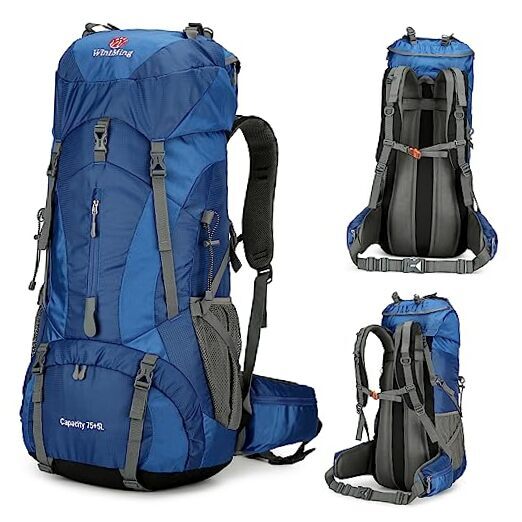75L Hiking Backpack for Men Women Daypack Backpack Outdoor Waterproof Navy Blue