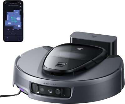 Robot Vacuum & Mop Cleaner, 60-Day Auto Empty, 18000Pa Suction, Edge Cleaning