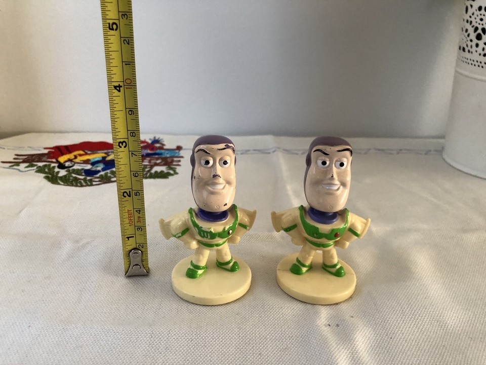 2 X Buzz Kelloggs mini Bobble Head Figure Toy Story Disney Cake Topper