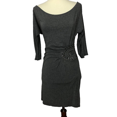 Zara Basic Evening Collection Womans Dress Size Small Grey Embellished 