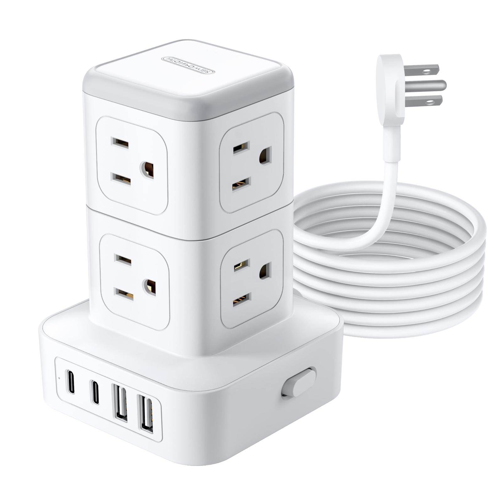 Power Strip Tower with USB Ports, 1080J Surge Protector 5 FT Extension Cord, ...