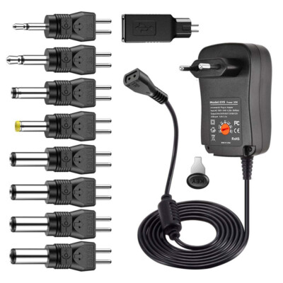 Universal Stecker Netzteil 2000mA 1,5A 3V 4,5V 5V 6V 7,5V 9V 12V 7,2W 9- Adapter