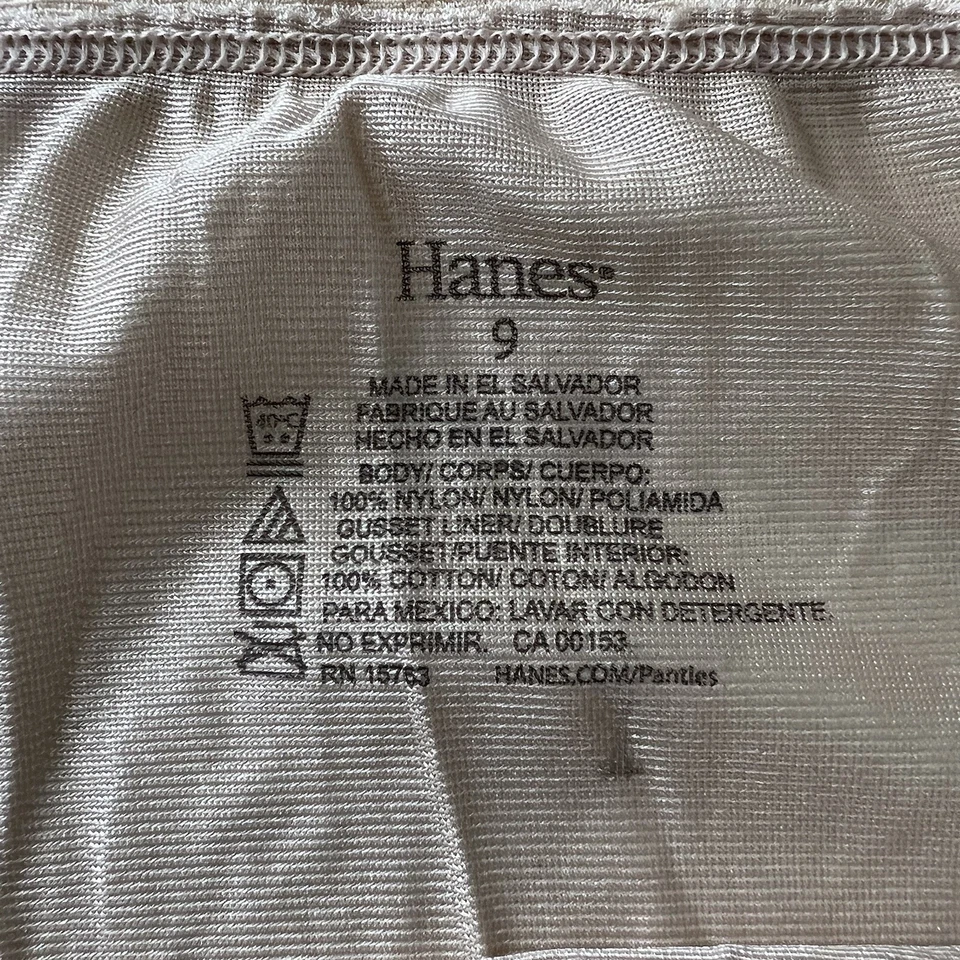 NWOT Hanes Panties brief Knickers sissy Women’s 9 Almond Vtg Style Semi Sheer - Image 4 of 4
