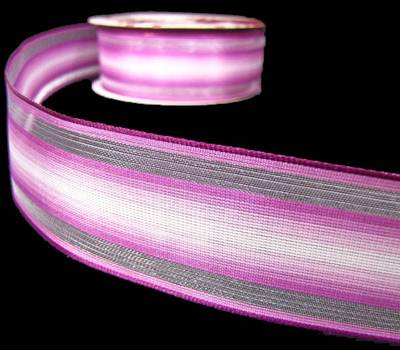 5 Yards Pink Purple Ombre Gradient Sheer Edge Wired Ribbon 1 1/2''W