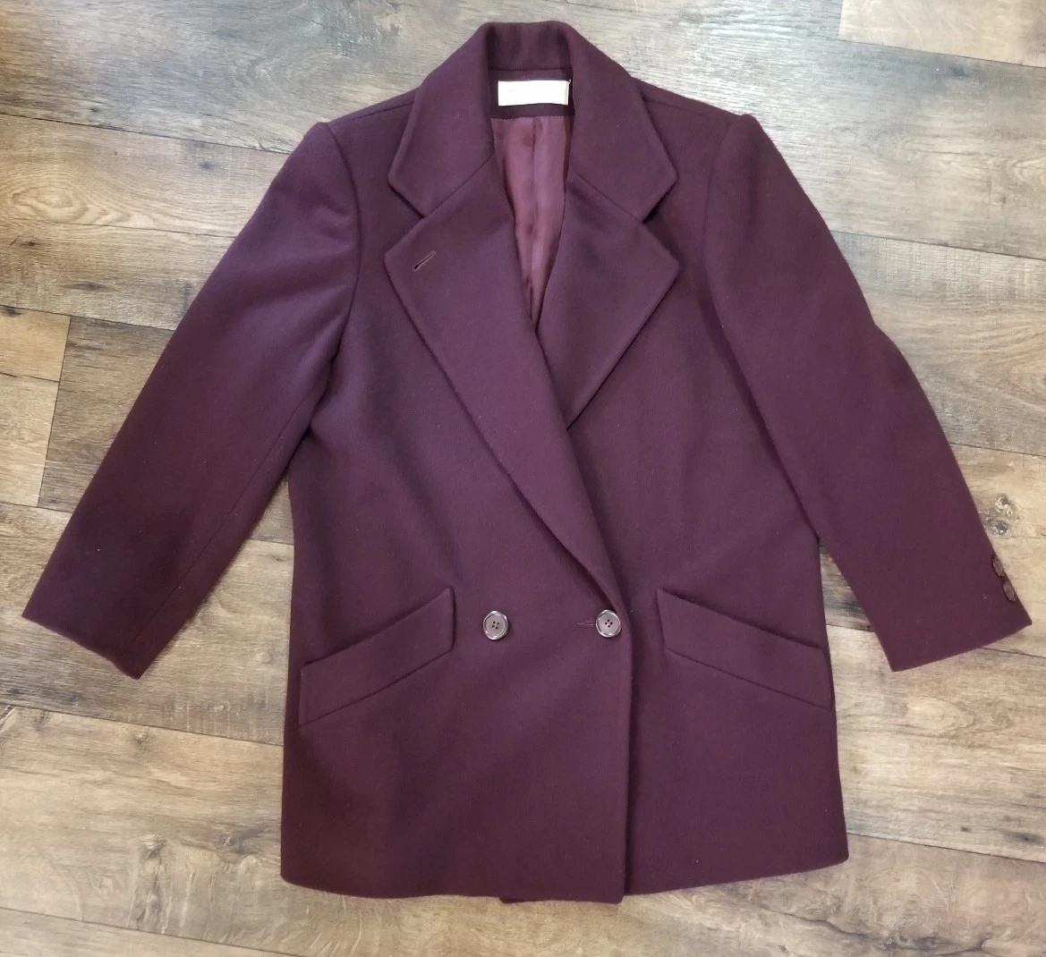 Jones New York Petite Burgundy Wool Blazer Jacket Lined Coat 44