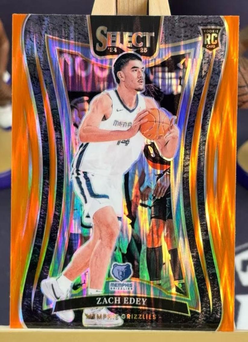2024-25 Panini Select Zach Edey #391 RC Rookie Mezzanine Orange Flash