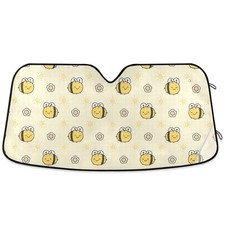 Yellow Bees Car Windshield Sun Shade Daisy Flowers Car Sun Visor for UV Rays ...