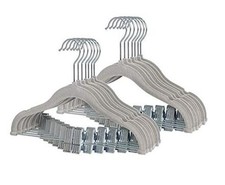 Non-Slip Clothes Hangers for Baby and Kids 20-Pack Velvet Hangers with Gray