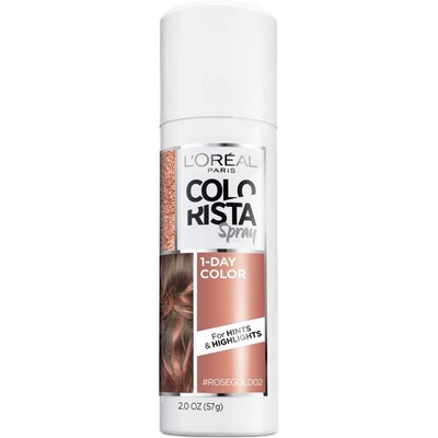 L'Oreal Paris Colorista 1-Day Washable Temporary Hair Color Spray, Rose Gold