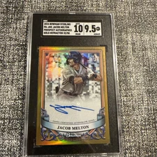 2024 Bowman Sterling Jacob Melton PA-JME Gold Refractor Auto /50 SGC 10  / 9.5 