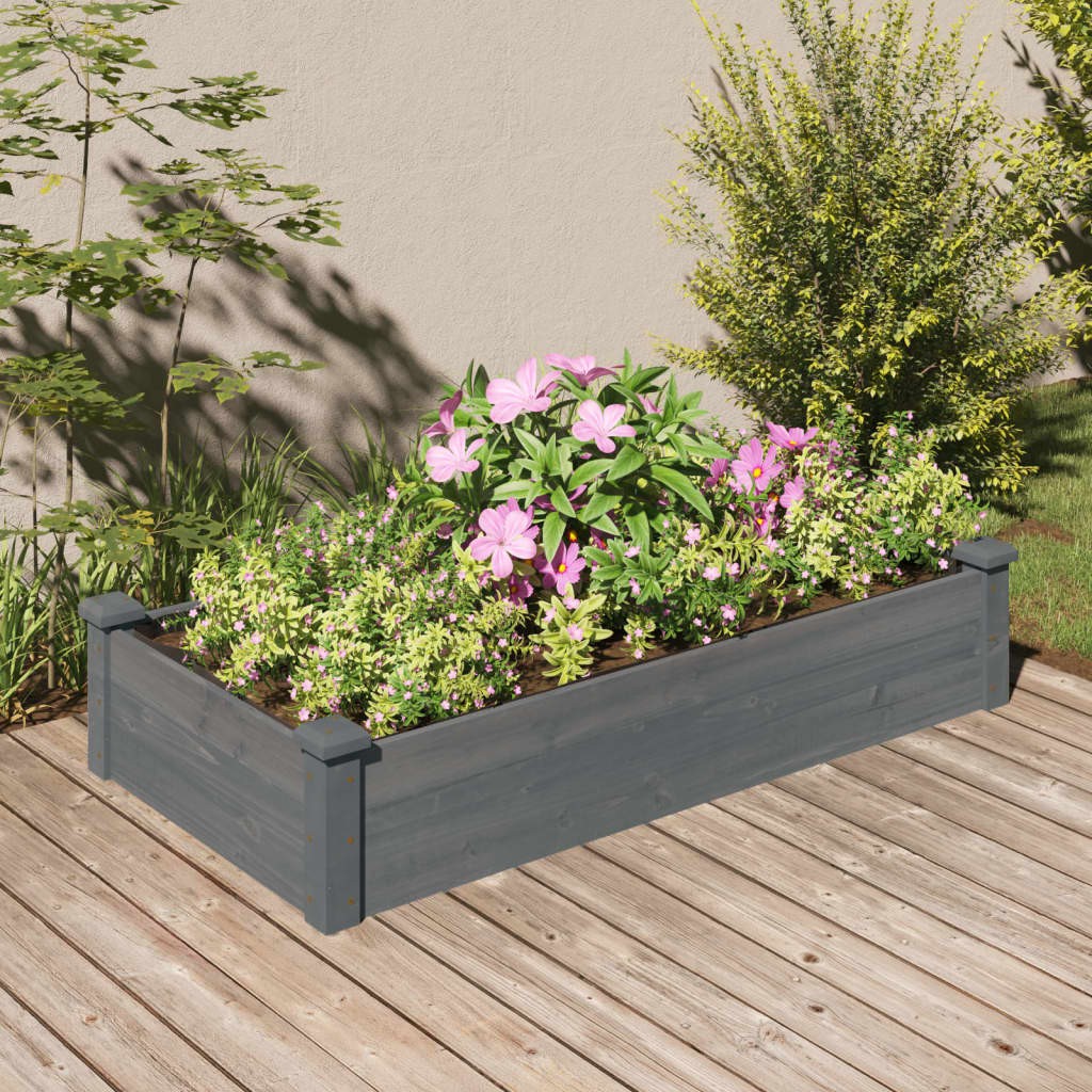 Letto Rialzato da Giardino 120x60x25cm Abete Massello Grigio vidaXL