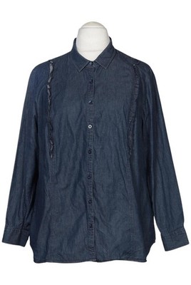 Walbusch Bluse Damen Oberteil Hemd Hemdbluse Gr. EU 50 Baumwolle Blau #oynt5i2