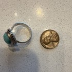 Sterling Silver 925 Simulated Turquoise Cabochon Bezel Ring Size 8.5 Oval — photo 2