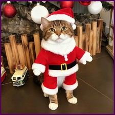 Christmas Pet Costumes Cute Kitten Santa Claus Clothes For Small Medium Dogs