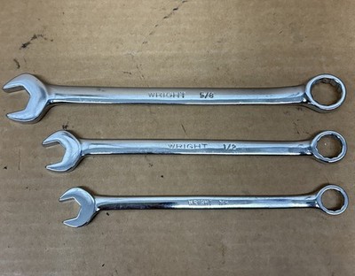 3 Wright Combination 12 Point Offset Wrench Model 1220 5/8, 1216 1/2, 1214 7/16